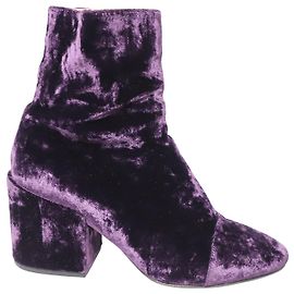 Botins Dries Van Noten com salto bloco em veludo roxo Roxo