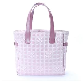 Chanel-[Used] Chanel CHANEL New Travel Line Tote Bag GM Shoulder Bag Pink Nylon x Leather-Pink