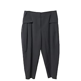 Stella Mc Cartney-Pantalones tapered de algodón negro con bolsillo con solapa Rosalinda de Stella McCartney-Negro