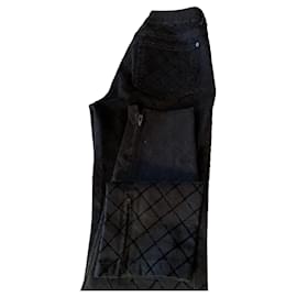 Chanel Jeanshose schwarz mit Samtfutter Schwarz