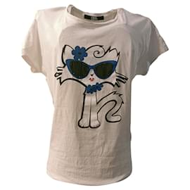 Karl Lagerfeld-CHOUPETTE-T-Shirt-Weiß