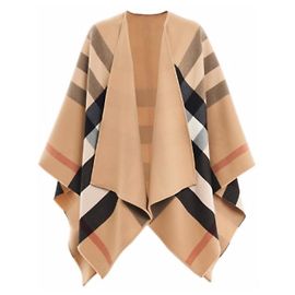 Burberry CAPE PONCHO KAMEL 100% UMKEHRBARE MERINOWOLLE NEU MIT ETIKETT Beige