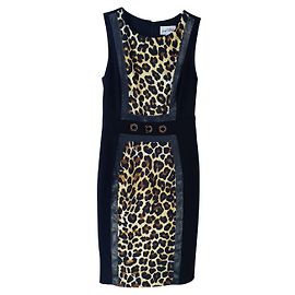 Joseph Ribkoff Kleid Schwarz Gold Schwarz Mehrfarben Leopardenprint