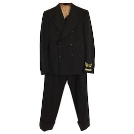 GUCCI Suit / 48 / Wool / BLK / Stripes Black
