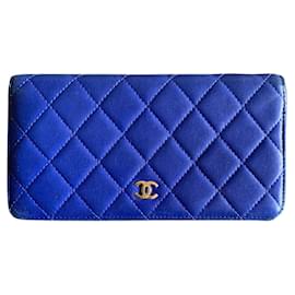 Chanel-Zeitloses Classique Portemonnaie-Blau