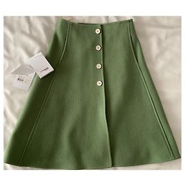 Courreges Gonna svasata COURRÈGE, 100% laine Verde