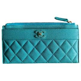 Chanel-Timeless Classique card wallet-Turquoise