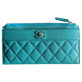Chanel-Timeless Classique card wallet-Turquoise