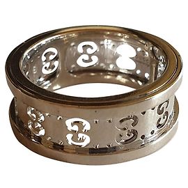 Gucci Gg rotating ring white gold 750/000 Silvery