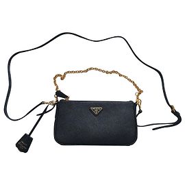 Prada Black Leather Handbag Black