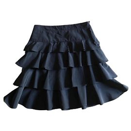 Schwarzer Rüschenrock Adolfo Dominguez Polyester und Baumwolle T. 36 Schwarz