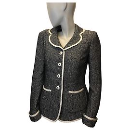 chaqueta de tweed Rena Lange Negro Blanco