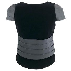Top Giorgio Armani in velluto nero e raso Nero