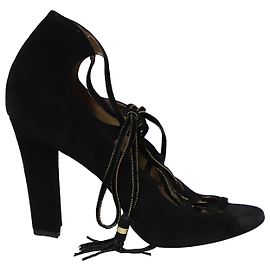 Scarpe con lacci Salvatore Ferragamo in camoscio nero Nero