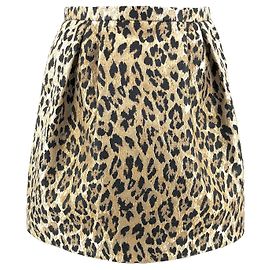 Mini jupe Valentino à imprimé léopard doré Multicolore