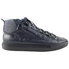 Balenciaga-men's 44 Navy Leather Arena Sneakers 7BA113-Other