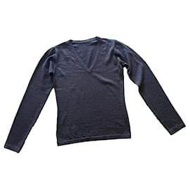 John Smedley-suéter marrón tierra quemada - John Smedley - Camiseta con cuello en V. 36-Marrón oscuro