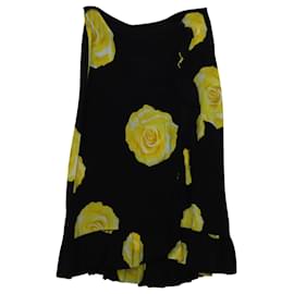 Ganni-Ganni Fayette Wrap Effect Floral Skirt in Black SIlk-Black