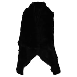 Alice + Olivia-Alice + Olivia Harriet Vest in Black Rabbit Fur-Black