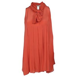 Sportmax Pussy-bow Blouse in Peach Silk Peach