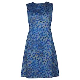 Erdem-Abito a trapezio con stampa floreale Erdem in cotone blu-Altro