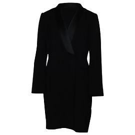 Iris & Ink x Julia Roitfeld Robe de Smoking Cady en Viscose Noire Noir