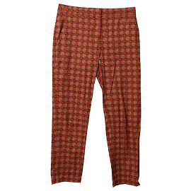 Pantalones pitillo elásticos en algodón multicolor con estampado de cuadros ecuestres de Burberry Otro Impresión de pitón