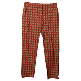 Burberry-Pantalones pitillo elásticos en algodón multicolor con estampado de cuadros ecuestres de Burberry-Multicolor