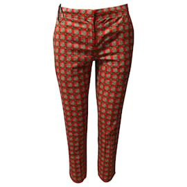 Burberry-Pantalones pitillo elásticos en algodón multicolor con estampado de cuadros ecuestres de Burberry-Multicolor