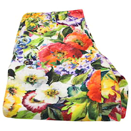 Dolce & Gabbana-Dolce & Gabbana Pantalon Slim Fit Floral en Coton Multicolore-Multicolore