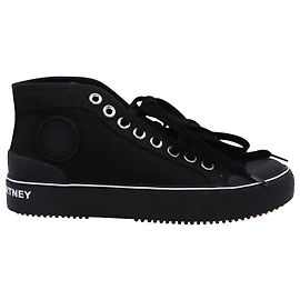 Stella Mc Cartney Stella McCartney Hi-Top-Sneaker aus schwarzem Canvas Schwarz