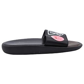 Louis Vuitton Flamingo Flat Slides in Black Leather Black