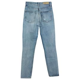 Autre Marque-GRLFRND Hoch sitzende Jeans mit geradem Bein aus blauer Baumwolle-Blau