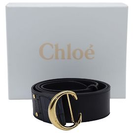 Chloé Cinto Chloe Ceinture em couro preto Preto