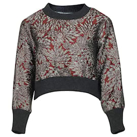 Dolce & Gabbana-Dolce & Gabbana Bordeaux Brocade Sweatshirt in Burgundy Polyester-Dark red