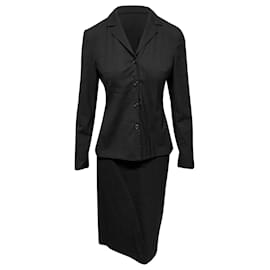 Prada-Prada Blazer and Skirt Set in Grey Wool-Grey