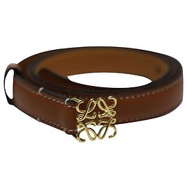 Loewe Anagram Slim Belt in Tan calf leather Leather Brown