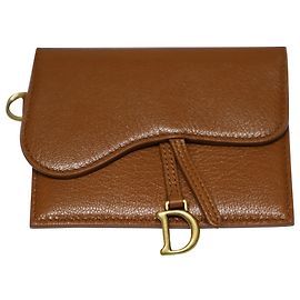 Dior Saddle Multifunction Pouch in Brown Leather Brown