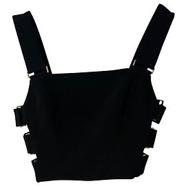 Zimmermann Stretch Crepe Buckle Bodice in Black Polyester Black