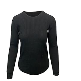 Balenciaga-Iro Ribbed Sweater in Black Wool-Black