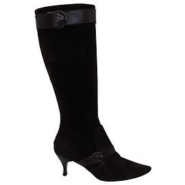 Tod's Knee-high Boots with Buckle Details in Brown Suede Brown