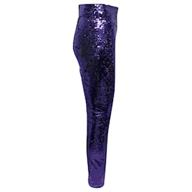 Gucci-Gucci Skinny Sequin Pants in Purple Polyamide-Purple