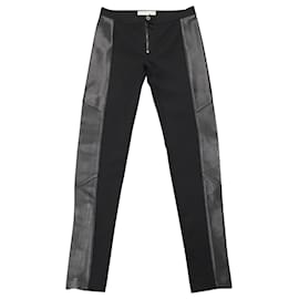 Burberry-Burberry Leather Side Panel Pants in Black Acetate-Black