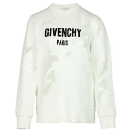 Givenchy-Sweat Givenchy Distressed en Coton Blanc-Blanc