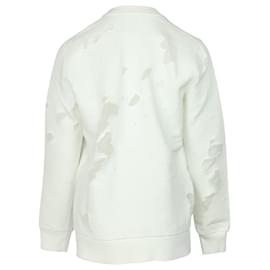 Givenchy-Felpa Distressed di Givenchy in Cotone Bianco-Bianco