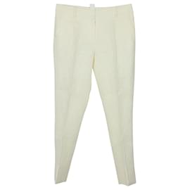 Dolce & Gabbana-Dolce & Gabbana Slim Fit Trousers in White Cotton-White