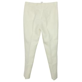 Dolce & Gabbana-Dolce & Gabbana Slim Fit Trousers in White Cotton-White