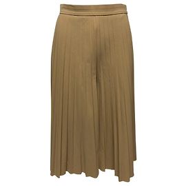 Givenchy Pleated Palazzo Pants in Beige Polyester Brown Beige