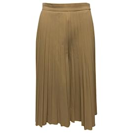 Givenchy-Pantaloni palazzo plissettati Givenchy in poliestere beige-Beige
