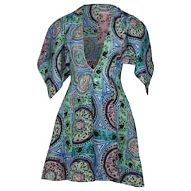 JW Anderson-JW Anderson Mystic Paisley Print Mini Dress in Multicolor Linen-Multiple colors